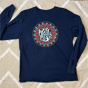 Zac Brown Band Long Sleeve T Shirt. Navy color. Black Out The Sun Tour 2016
